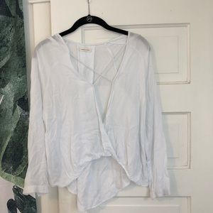 Cross cross long sleeve white shirt